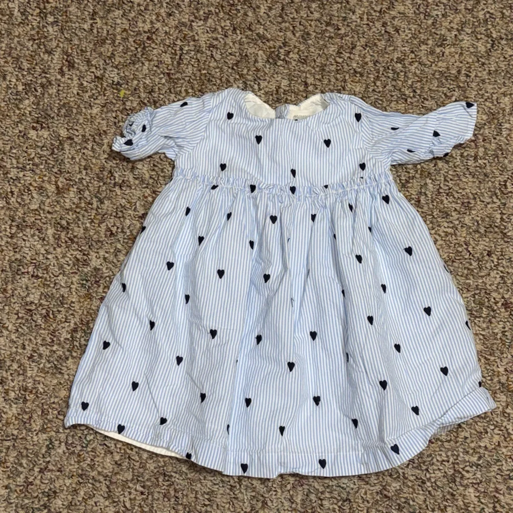 Girls 2T Gymboree Blue and White‎ Striped Dress
